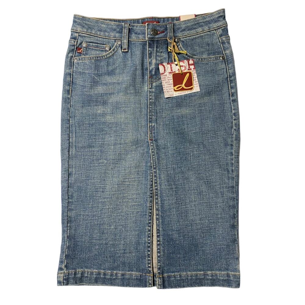 Rare Vintage Y2k 2000's Dish Denim “Jane Dean” Denim Pencil Skirt Size 25 NWT